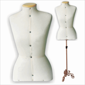 Manequim Busto de Costura Almofadado, Pretoe Branco