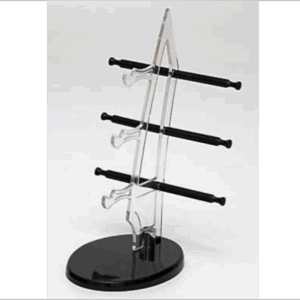 Expositor para 03 Óculos, modelo caravela. Transparente, base color